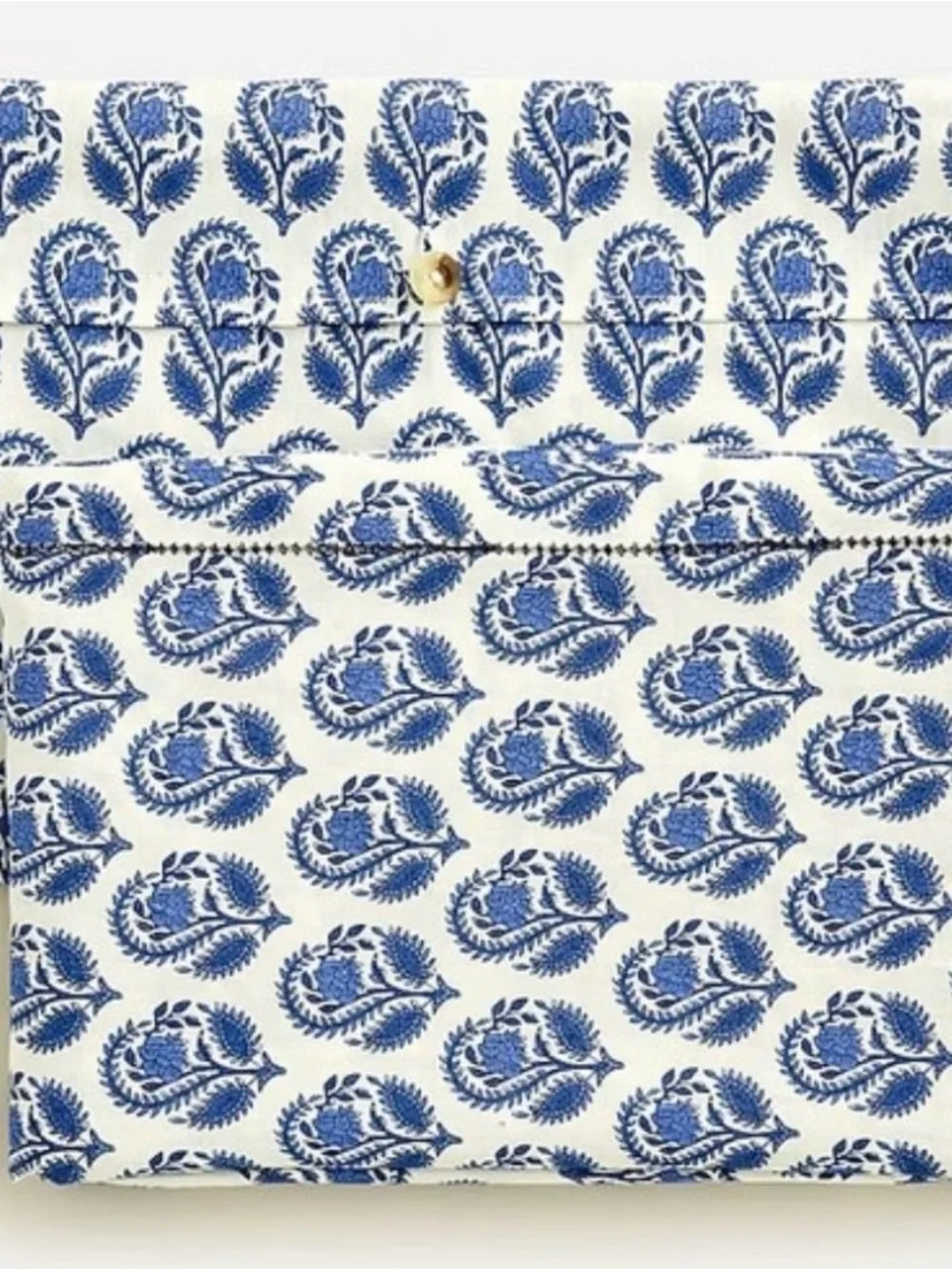 J. Crew Linen Tablecloth in Bouquet Block Print